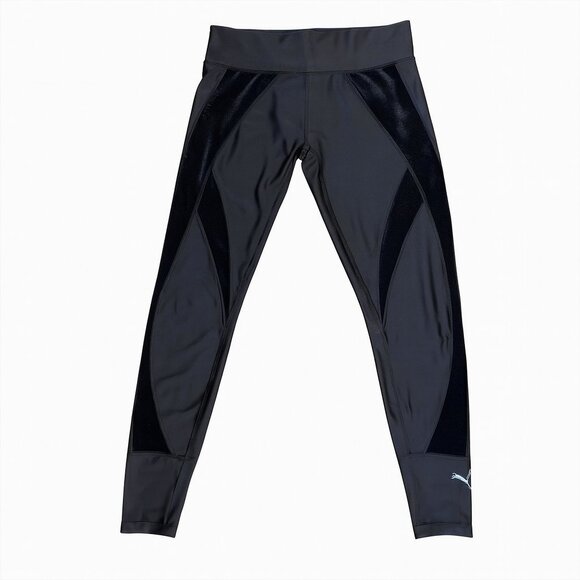 PUMA Black Velvet Panel DryCELL Leggings Size XL - Picture 1 of 9